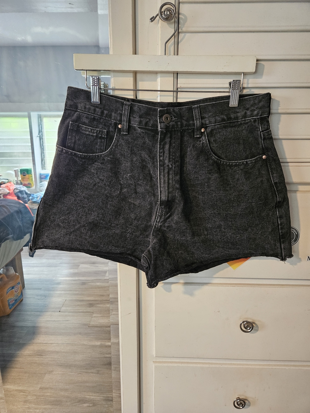 Cotton On Black Washed High-Rise Denim Shorts